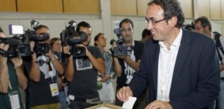 El nuevo coordinador general de CDC, Josep Rull durante el Consell Nacional de CDC celebrado para ratificar la propuesta de reorganización de la dirección.