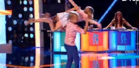 Una de las parejas de niños que más sorprendieron por su forma de bailar, durante su actuación en 'Pequeños gigantes' de Telecinco