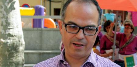 El portavoz de CiU, Jordi Turull, hoy en Arenys de Mar