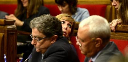 La lider del PPC y Millo durante el discurso de Artur Mas que da inicio al debate de politica general en el Parlament