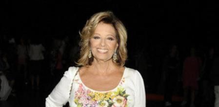 María Teresa Campos en el desfile de Hannibal Laguna en la Madrid Fashion Week