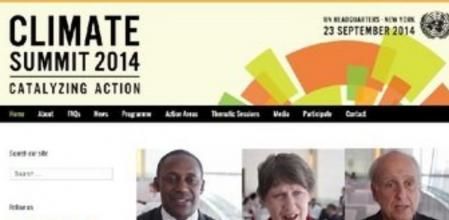 Portada de la web de la cumbre sobre el cambio climático convocada por la ONU