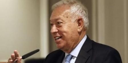 El ministro de Asuntos Exteriores, José Manuel García-Margallo, durante la conferencia que ha pronunciado hoy en un desayuno informativo organizado por Europa Press en Madrid.