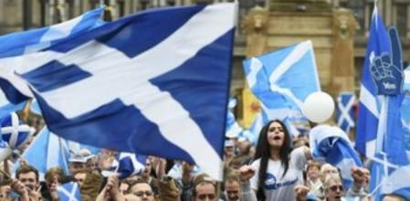 Partidarios del 'Sí' en el referéndum de independencia de Escocia