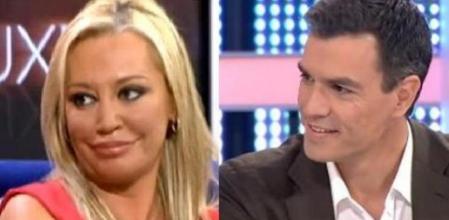 Pedro Sánchez y Belén Esteban en diferentes programas de televisión