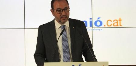 Ramon Espadaler, durante la rueda de prensa en la sede de UDC