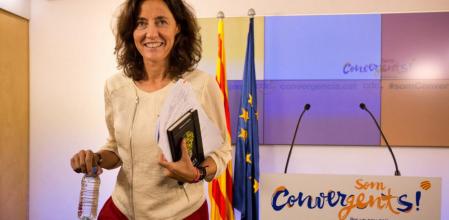Mercè Coensa, portavoz de Convergència Democràtica, ayer en la sede del partido