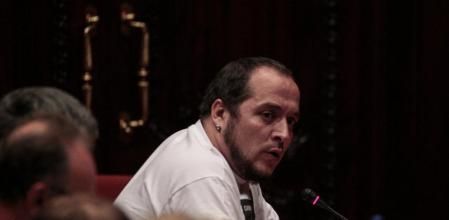 David Fernàndez, de la CUP, durante su intervención en la Comisión de Asuntos Institucional del Parlament enel marco de la comparacencia de Jordi Pujol