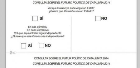 Papeleta para la votación de la consulta del 9N