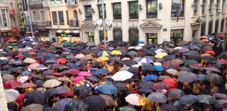 Concentración en Badalona contra la suspensión de la consulta del 9N