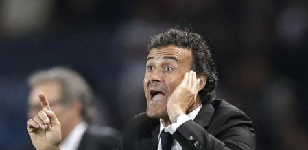 Luis Enrique durante el partido ante el PSG