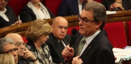 Artur Mas, durante la sesión de control este miércoles.