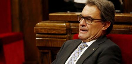El presidente de la Generalitat de Cataluña, Artur Mas, en el pleno del Parlament