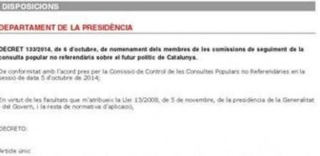 Imagen de la publicación en el DOGC