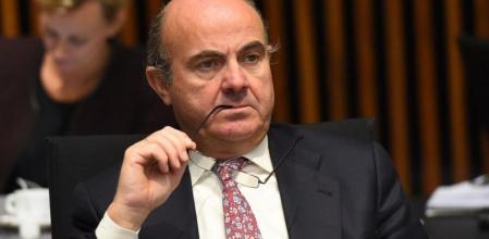 Luis de Guindos, durante la reunión del Ecofin