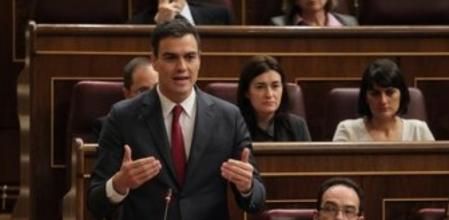 El líder del PSOE, Pedro Sánchez, en la sesión de control al Gobierno.