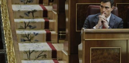 El secretario general del PSOE, Pedro Sánchez, durante el debate de totalidad del proyecto de ley de presupuestos generales del Estado para 2015