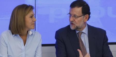 María Dolores de Cospedal y Mariano Rajoy, durante la reunión de la Ejecutiva Nacional del PP