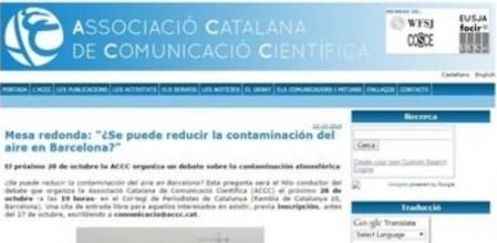 Convocatoria del debate público sobre la contaminación atmosférica en el área de Barcelona convocado por la ACCC