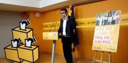 El secretario general adjunto de ERC, Lluís Salvadó, durante la rueda de prensa este jueves.