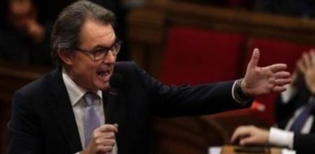 El presidente de la Generalitat de Catalunya, ArturMas, durante una de sus intervenciones en la sesión de control al gobierno catalán del Parlament.