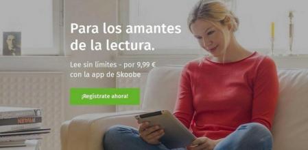 Captura de pantalla de la página web de Skoobe