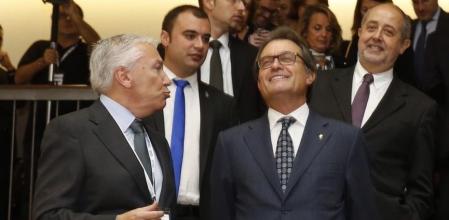 Xavier Trias, Artur Mas, Antoni Abad y Felip Puig momentos antes del inicio de la Nit dels Empresaris