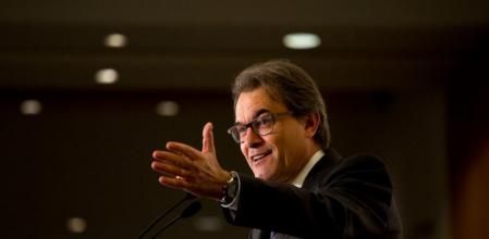 El presidente de la Generalitat, Artur Mas, durante su intervención en el almuerzao de Nueva Economía Fórum