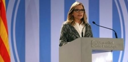 La vicepresidenta de la Generalit, Joana Ortega, durante su comparecencia ante los medios para dar a conocer las incidencias en la jornada participativa del 9N