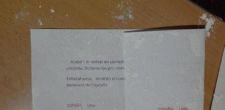 Papeleta con polvo blanco en Cardedeu