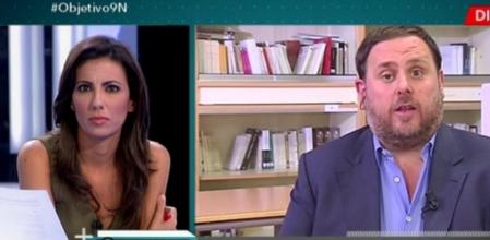 Ana Pastor entrevista al líder de ERC, Oriol Junqueras, tras la jornada del 9N