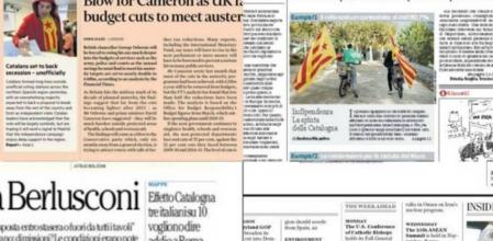 Diferentes portadas de medios internacionales hablan del 9N