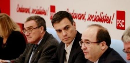 El líder del PSOE, Pedro Sánchez, en la Ejecutiva del PSC.
