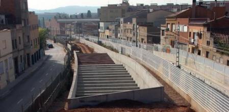 Imagen de los trabajos que se llevan a cabo en el barrio de Gràcia