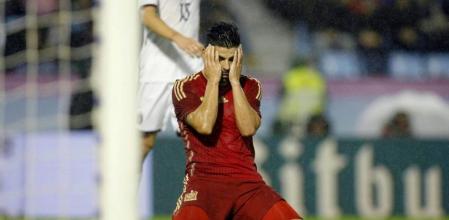 El delantero de la selección española de fútbol, Manuel Agudo 