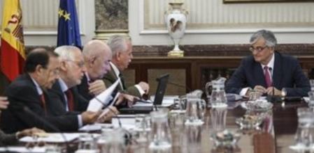 El fiscal general del estado en la reunión con los fiscales de sala.