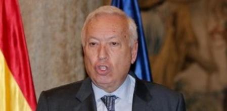 El ministro de Asuntos Exteriores, José Manuel García-Margallo, interviene durante la toma de posesión de Ignacio Ybáñez Rubio como nuevo secretario de Estado de Asuntos Exteriores, en el Palacio de Santa Cruz en Madrid.