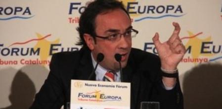 Josep Rull en el almuerzo del Fórum Europa.