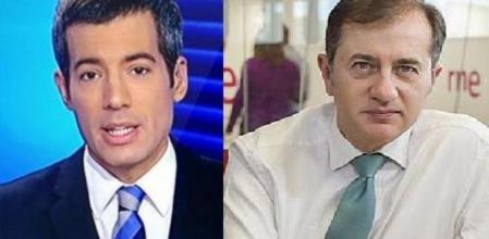 Oriol Nolis y su sustituto, Pedro Carreño, al frente del 'Telediario' fin de semana de TVE