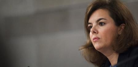 Soraya Sáenz de Santamaría, durante la rueda de prensa posterior al Consejo de Ministros