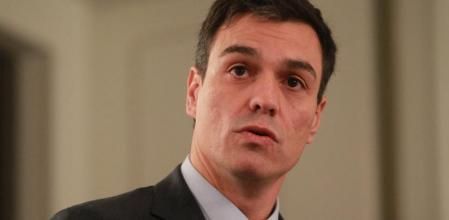 El secretario general del PSOE, Pedro Sánchez, durante un desayuno informativo en Madrid