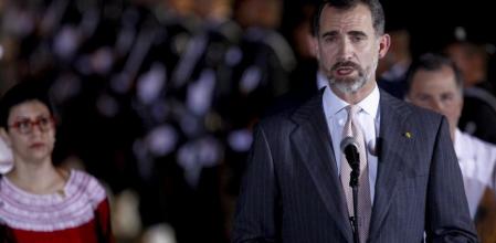 El rey Felipe VI, a su llegada a Veracruz