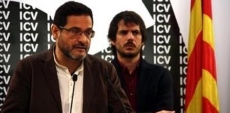 Josep Vendrell, secretario general de ICV, con Ernest Urtasun