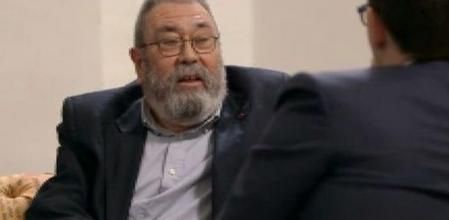 Cándido Méndez, Secretario General del sindicato UGT, con Risto Mejide en 'Viajando con Chester' en Cuatro