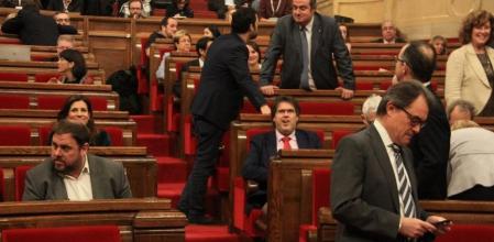 Mas y Junqueras, por separado durante un pleno.