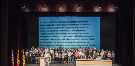 La presidenta de la ANC, Carme Forcadell, durante su intervención en Cornellà el 29 de noviembre