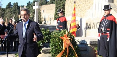 Artur Mas, durante el homenaje a Francesc Macià