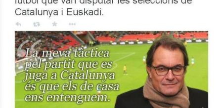 Captura de uno de los tuits de CiU que reproduce la expresión 