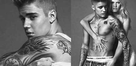 Justin Bieber y su posado para una conocida firma de ropa junto a Lara Stone