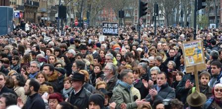 Una escena de la protesta en Toulouse.